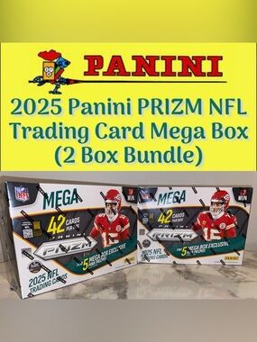 2025 Panini PRIZM. NFL Trading Card Mega Box (2 Box Bundle)